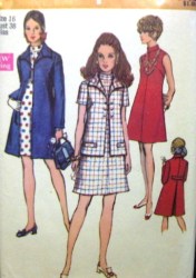 8592 1969 BACK BELT LINED COAT,JACKET,SLVLSS DRESS PATTERN 16 38